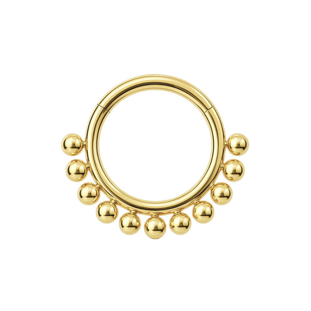 925 Sterling Silver Bead Ball Hinged Segment Clicker Ring - Monster Piercing