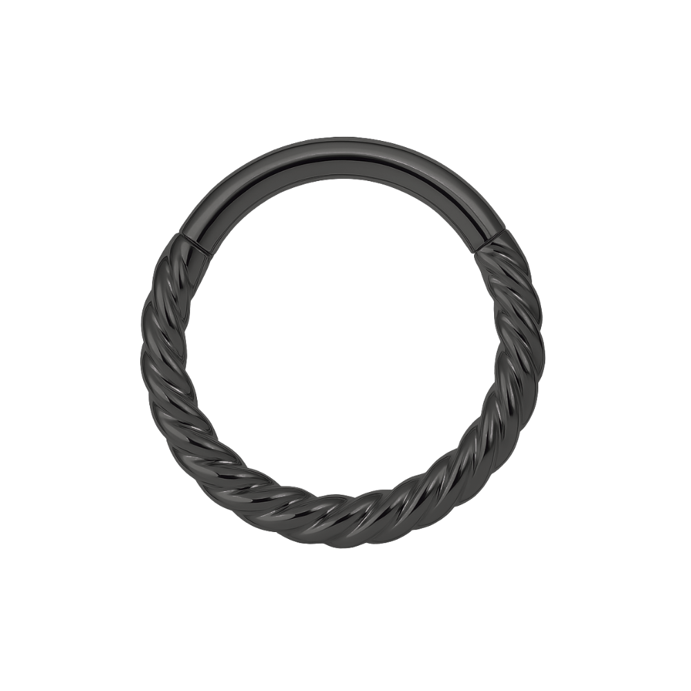 316L Surgical Steel Twisted Rope Hinged Segment Clicker Ring - Monster Piercing