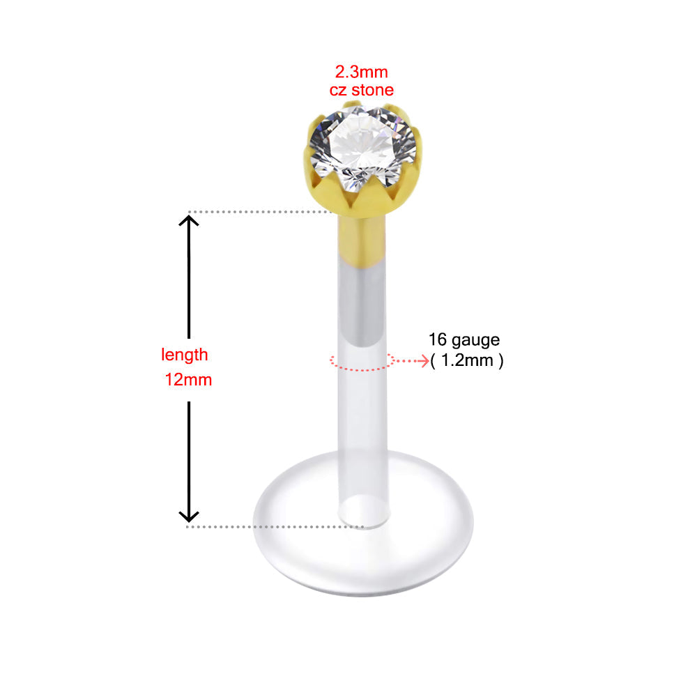 14K Gold with BioFlex Stud - Monster Piercing