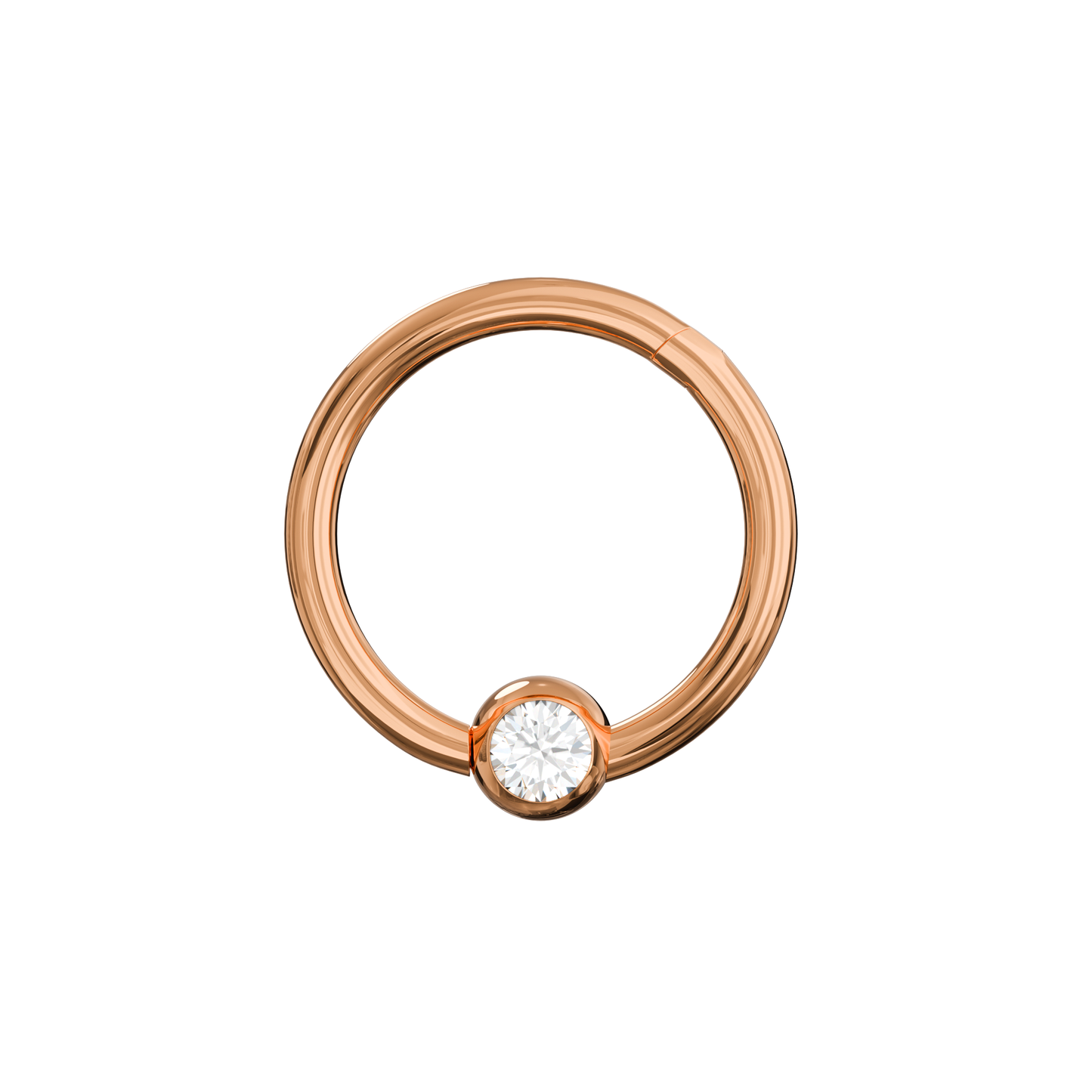 Surgical Steel BCR Clicker with CZ Stone Piercing Ring - Monster Piercing