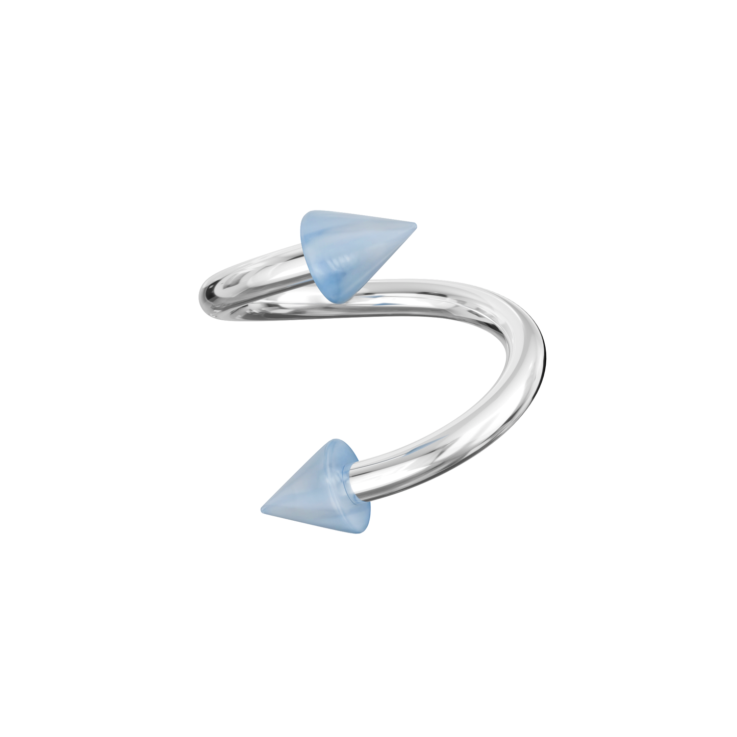 316L Surgical Steel Twisted Barbell With Marble UV Cones (Pack of 10)