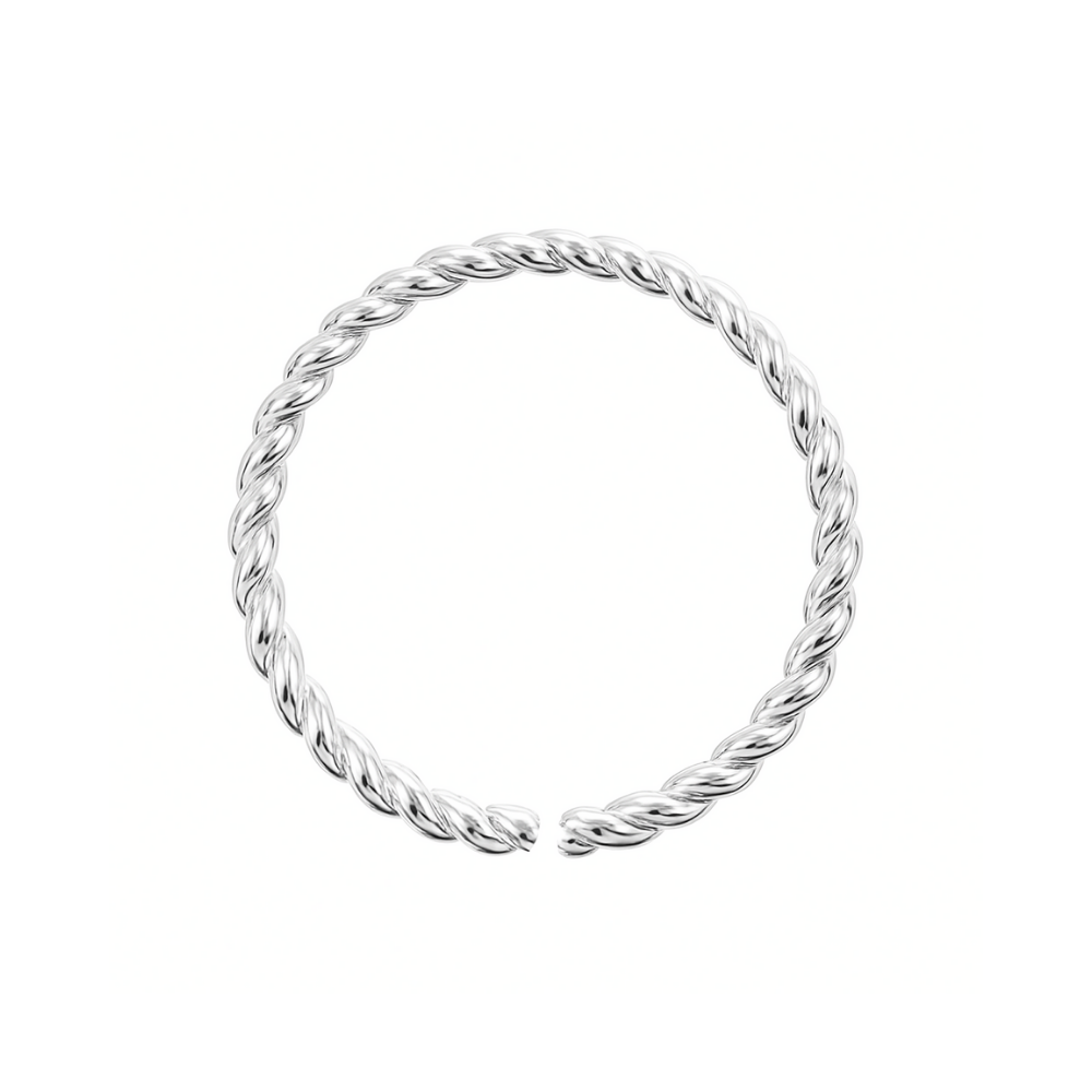 9K Gold Continuous Twister Hoop Nose Ring - Monster Piercing