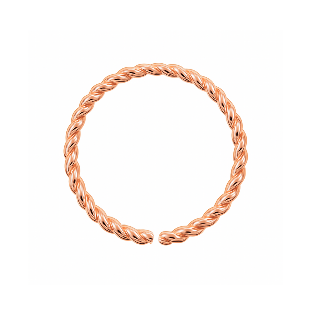 9K Gold Continuous Twister Hoop Nose Ring - Monster Piercing