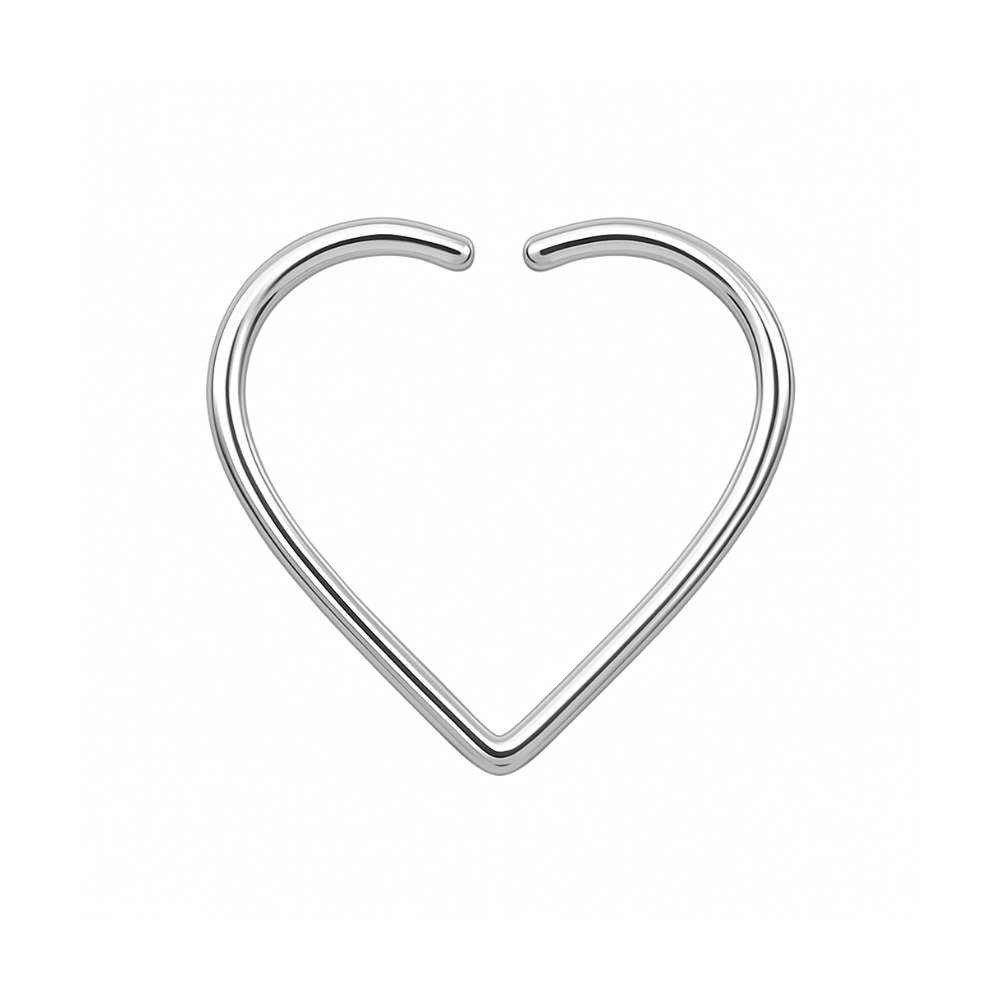 9K Gold Heart Nose Ring