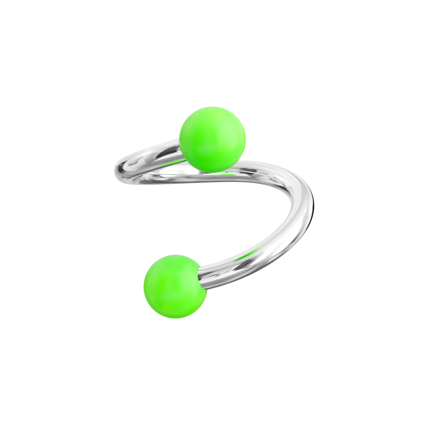 Steel Eyebrow Twisted Barbell with UV Colour Piercing Balls (Pack of 10) - Monster Piercing