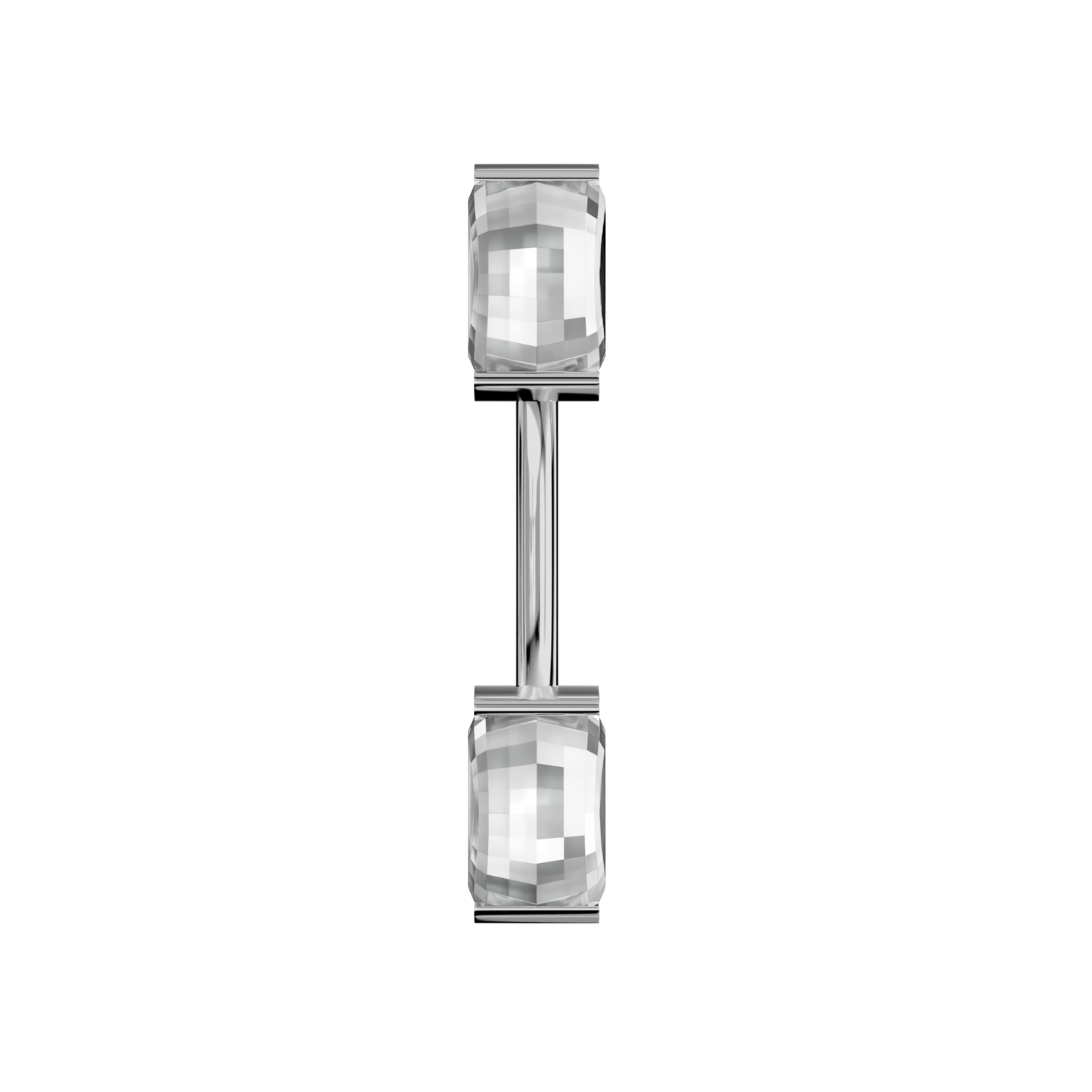 925 Sterling Silver Double Jewelled Spinal Belly Button Ring - Monster Piercing