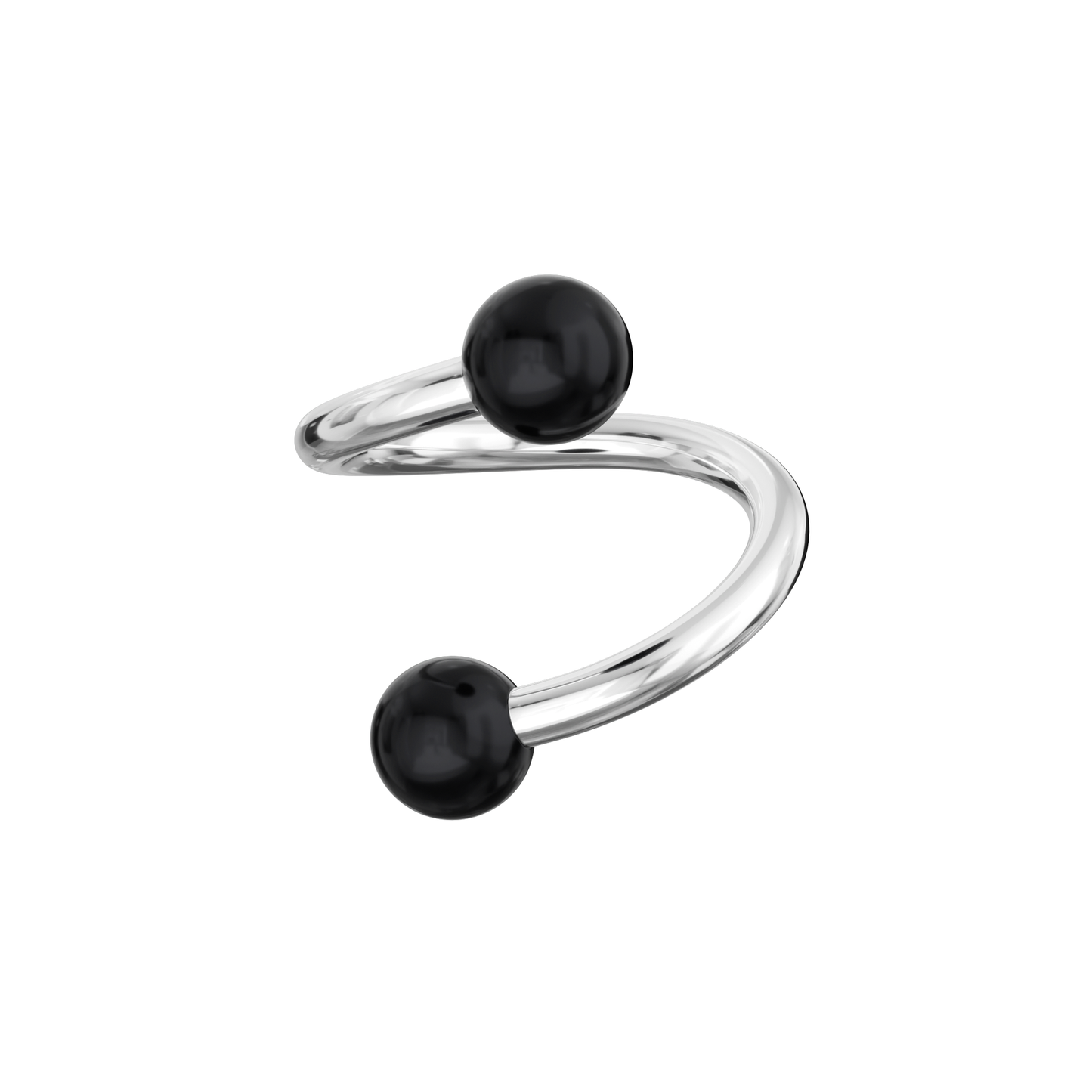 316L Surgical Steel Twisted Barbell With Glossy UV Ball (Pack of 10)