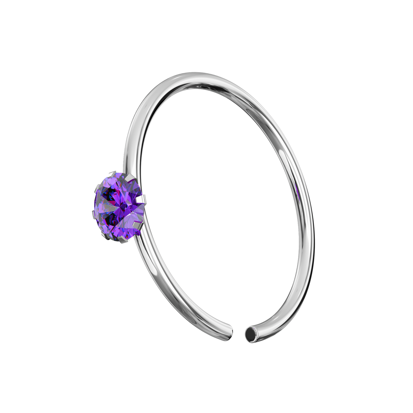 925 Sterling Silver Flower Set Jewelled Ear Ring - Monster Piercing