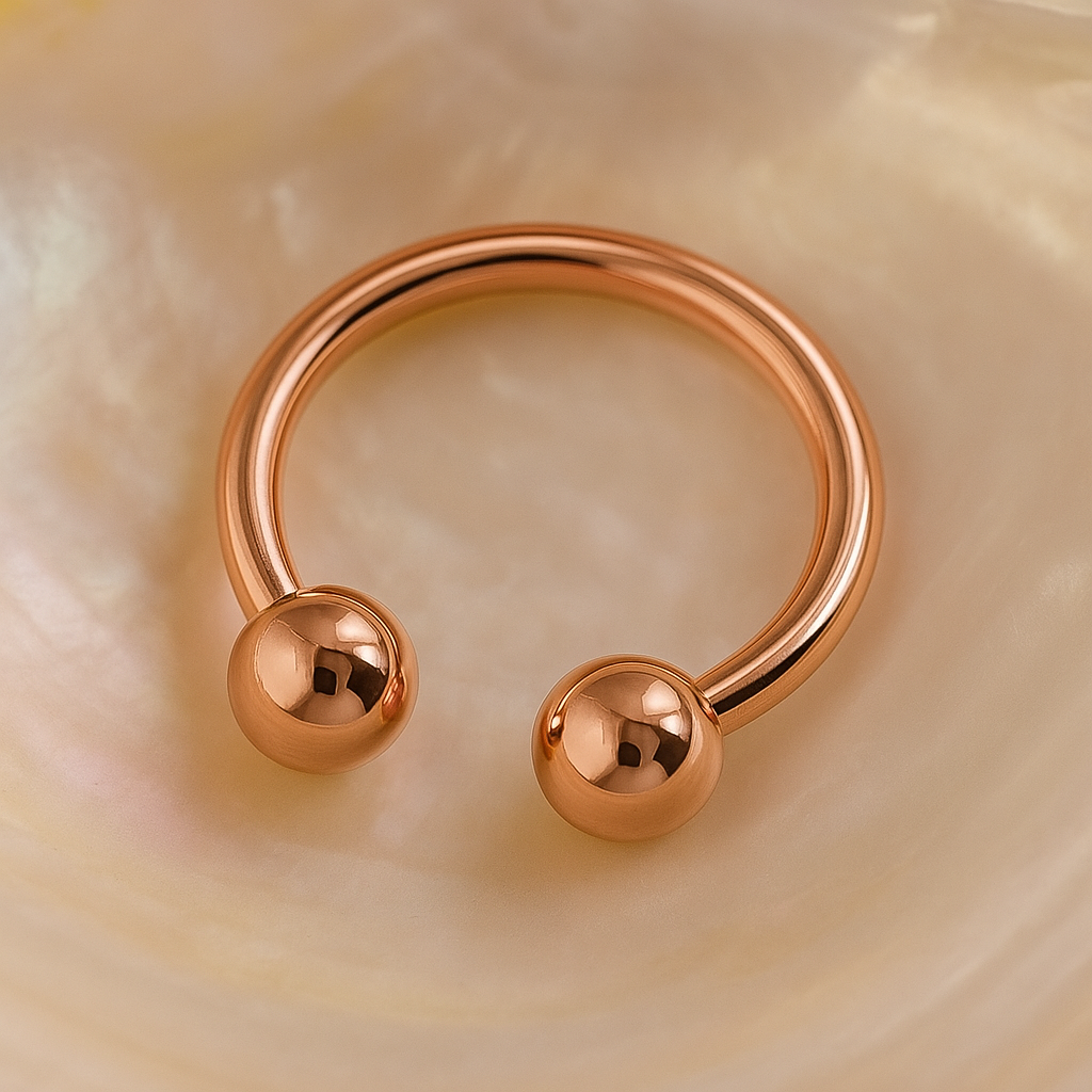 316L Surgical Steel With Rose Gold PVD Horseshoe - Monster Piercing