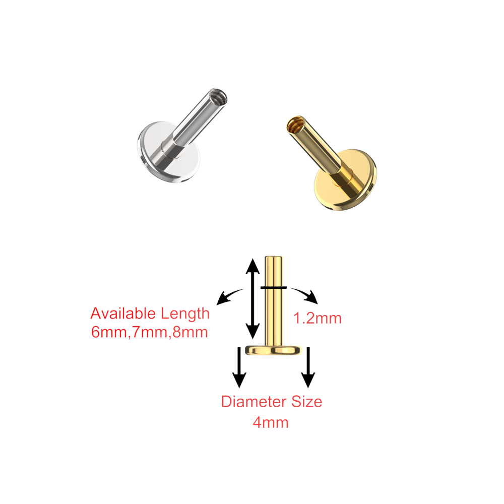 Threaded Bars for Labret Sizes and Colors