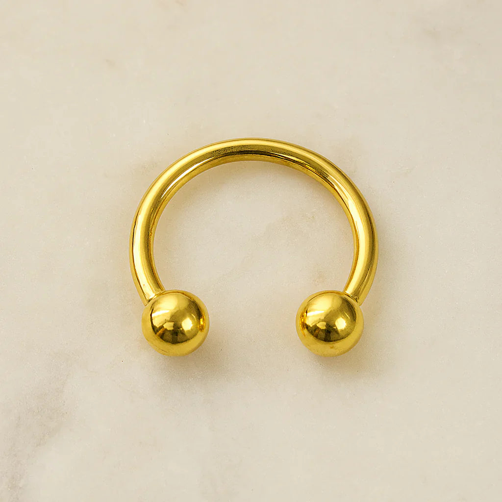 316L Surgical Steel Internally Threaded Horseshoe CBB With Ball - Monster Piercing