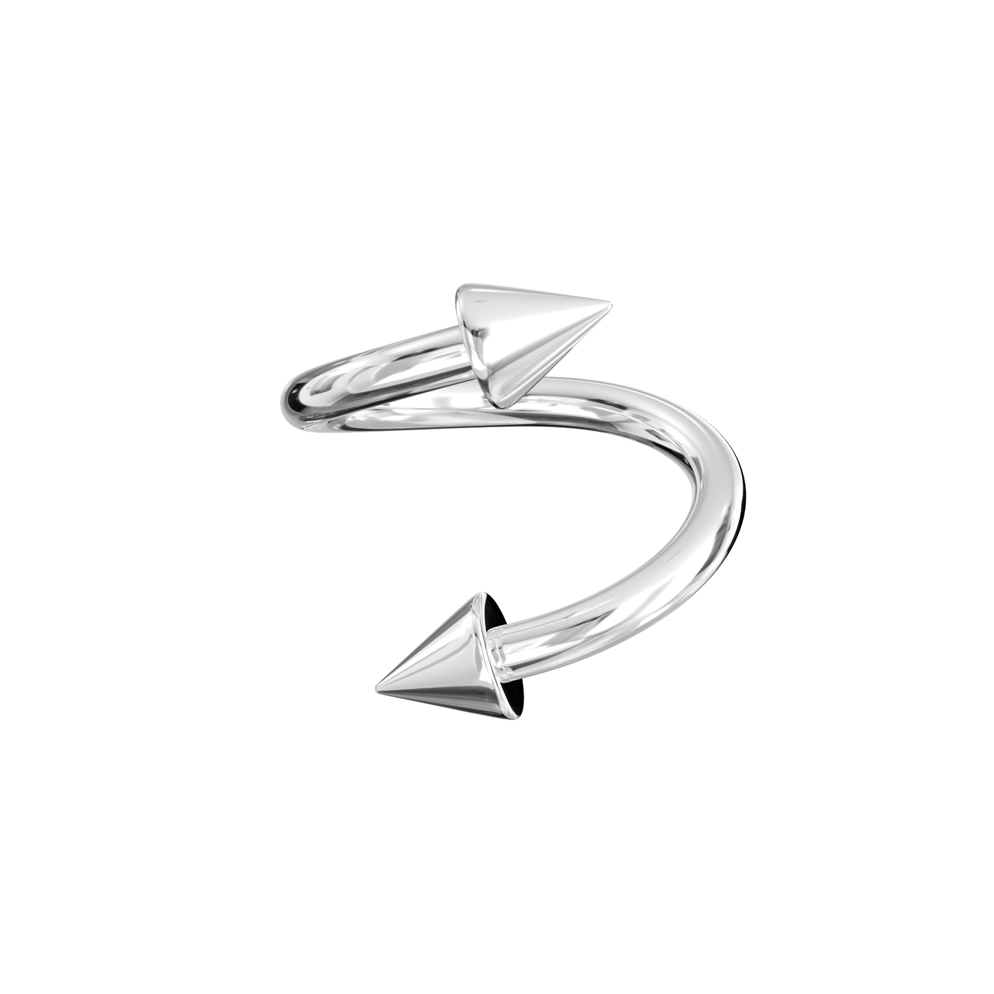 316L Surgical Steel Spiral Barbell with Cone/Ball End - Monster Piercing