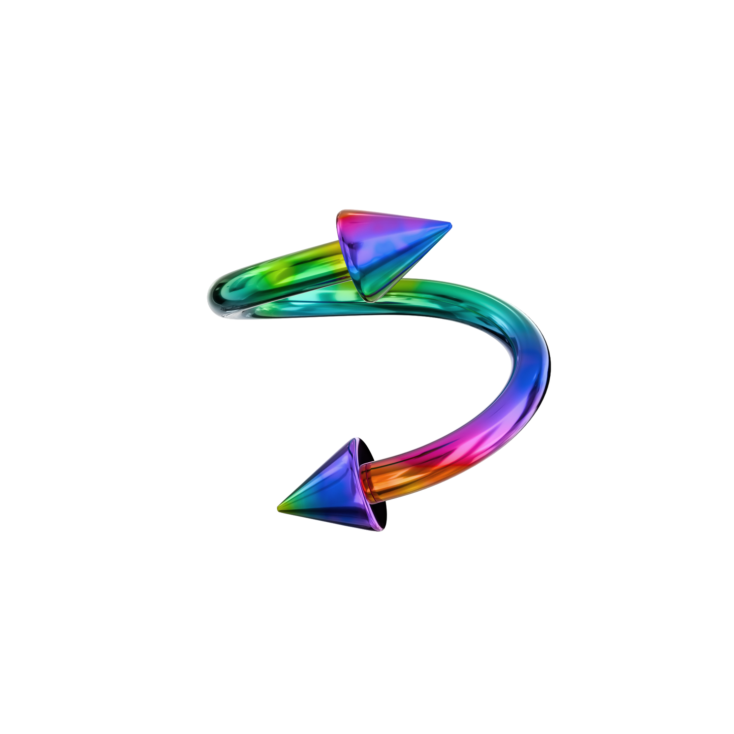 G23 Titanium Anodised Twister Barbell with Cone - Monster Piercing