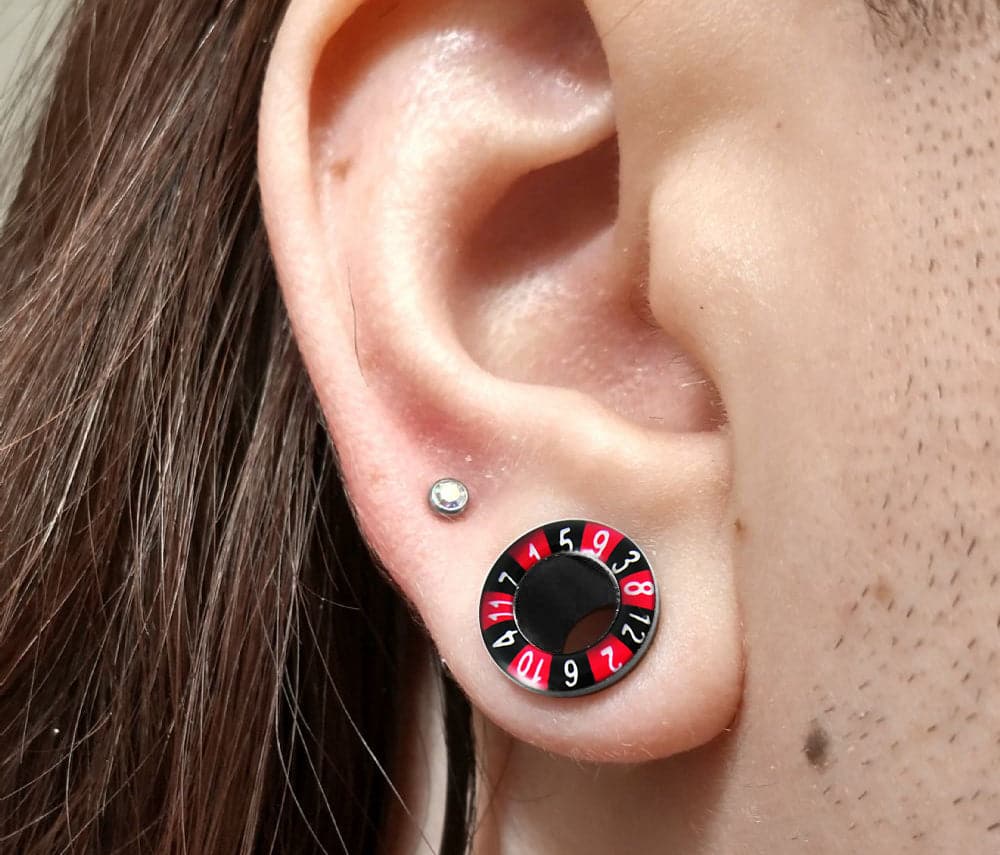 316L Surgical Steel Poker Edge Externally Threaded Tunnel - Monster Piercing
