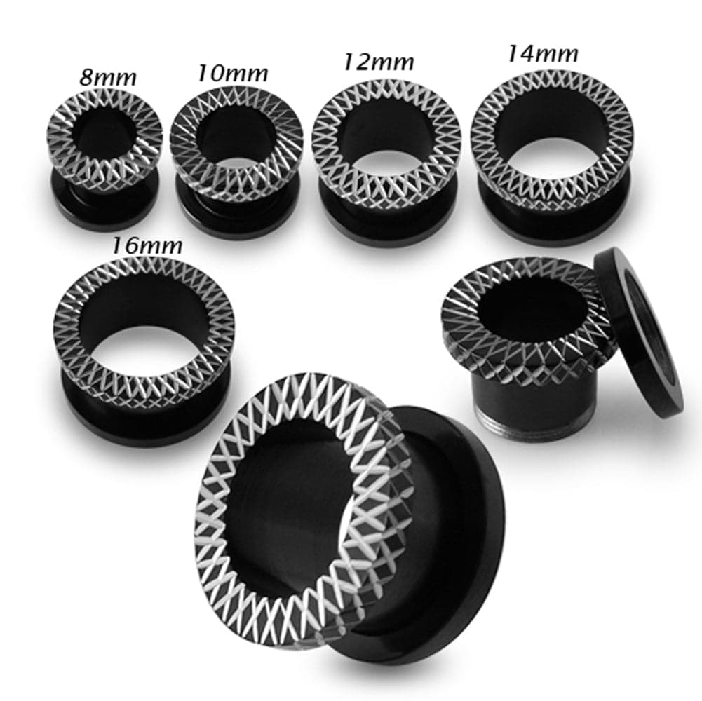 316L Surgical Steel Laser-Cut Edge Externally Threaded Tunnel - Monster Piercing