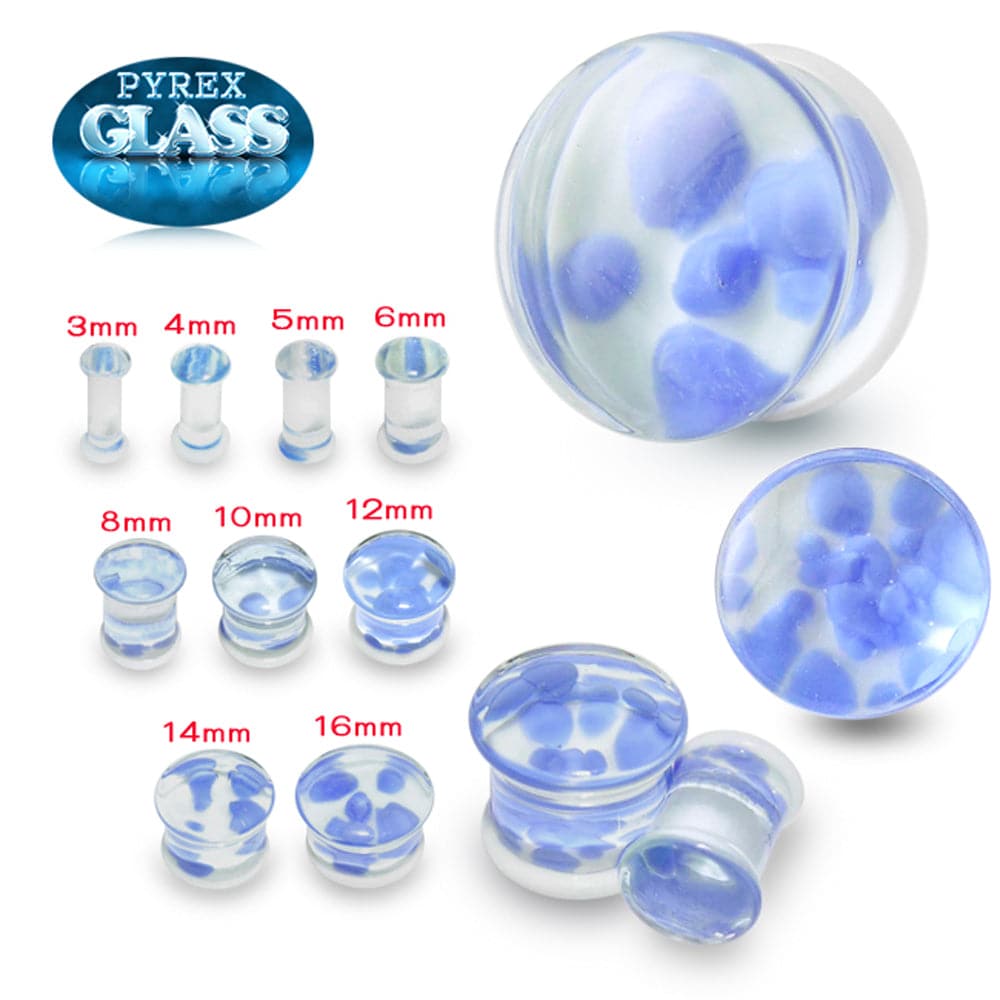 Pyrex Glass Lavender Pebble Ear Plug - Monster Piercing