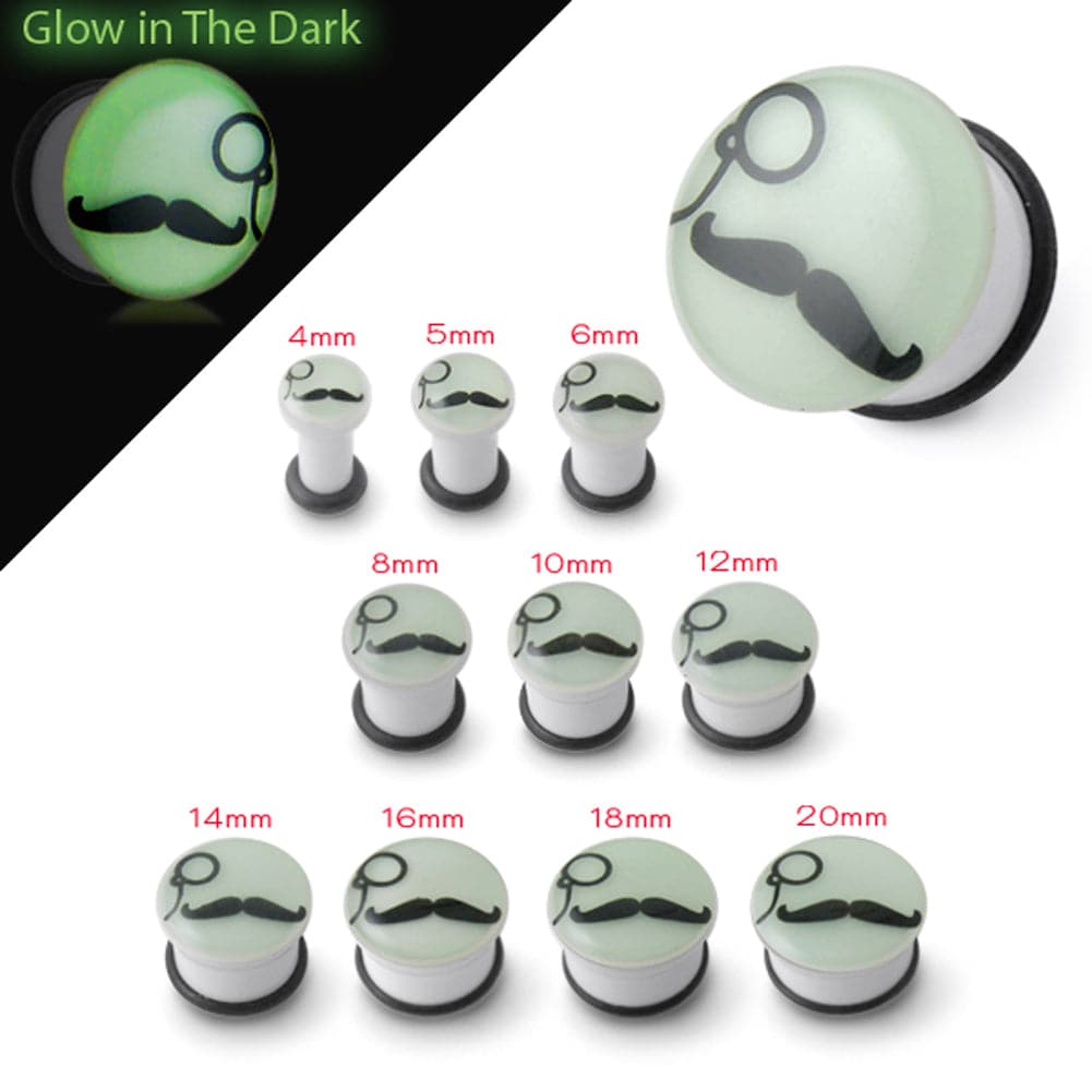 UV Halloween Glow In The Dark Ear Plug - Monster Piercing