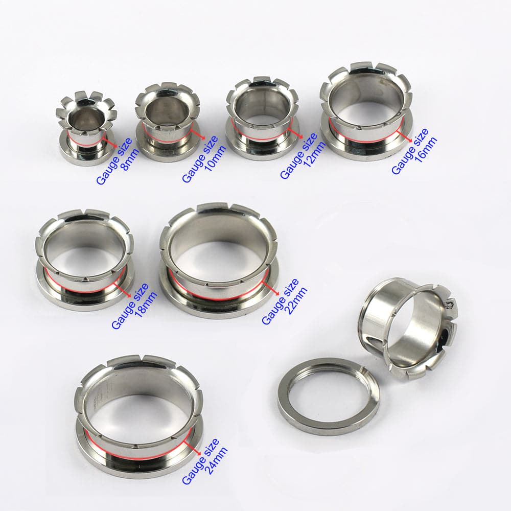 316L Surgical Steel Groove and Flare Flesh Tunnel - Monster Piercing