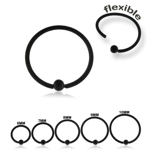 316L Surgical Steel With Black PVD Flexible BCR Piercing - Monster Piercing