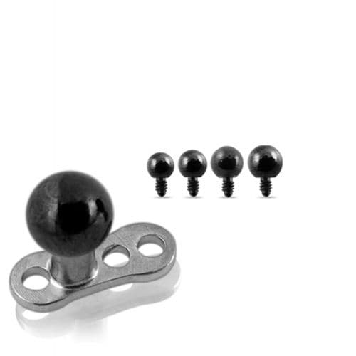 G23 Titanium Base Dermal Anchors with Half Ball - Monster Piercing