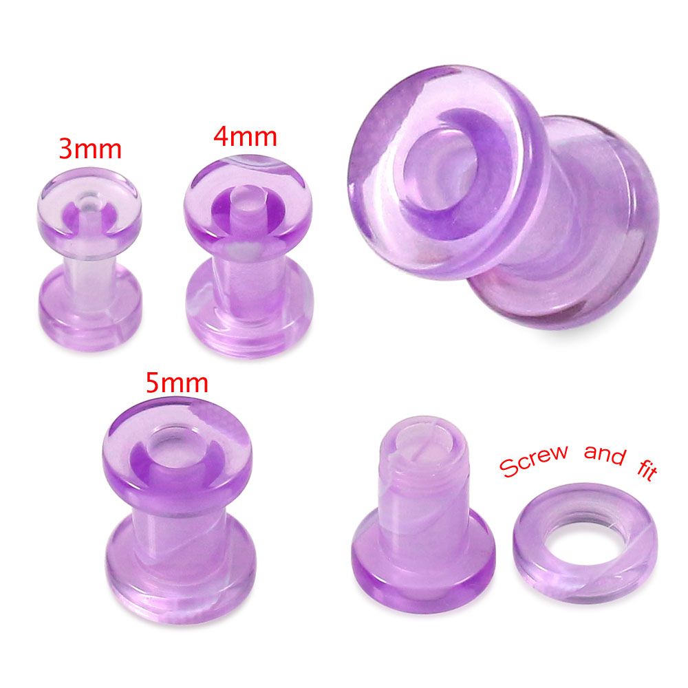 UV Purple External Screw Fit Flesh Tunnel - Monster Piercing
