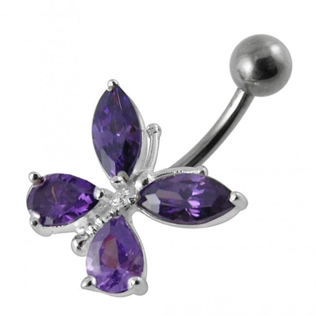 Fancy Jewelled Butterfly Navel Ring - Monster Piercing