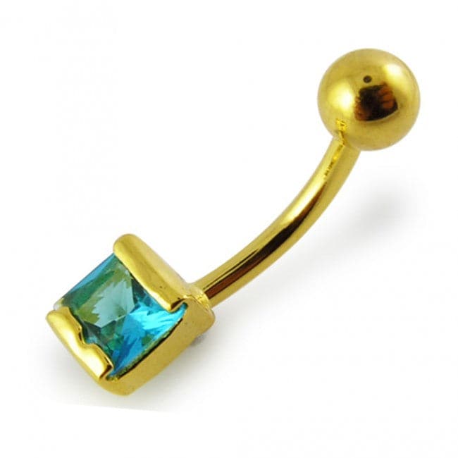 925 Sterling Silver Fancy Jewelled Non-Moving Navel Ring - Monster Piercing