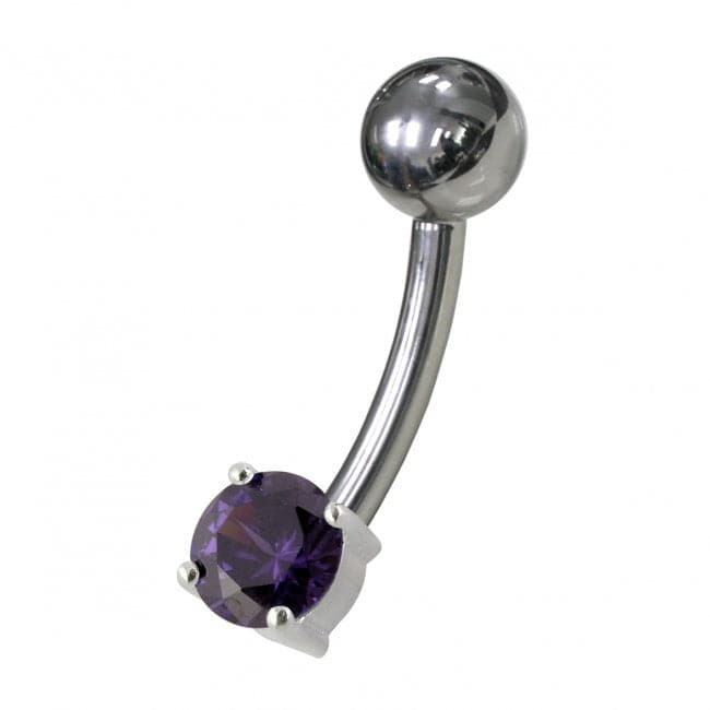 925 Sterling Silver Fancy Non-Moving Curved Belly Ring - Monster Piercing