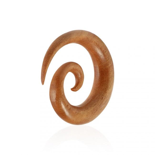 Organic Saba Wood Spiral Ear Expander - Monster Piercing
