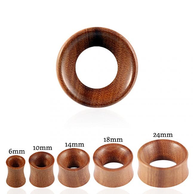 Organic Teak Wood Double Flared Ear Tunnel - Monster Piercing