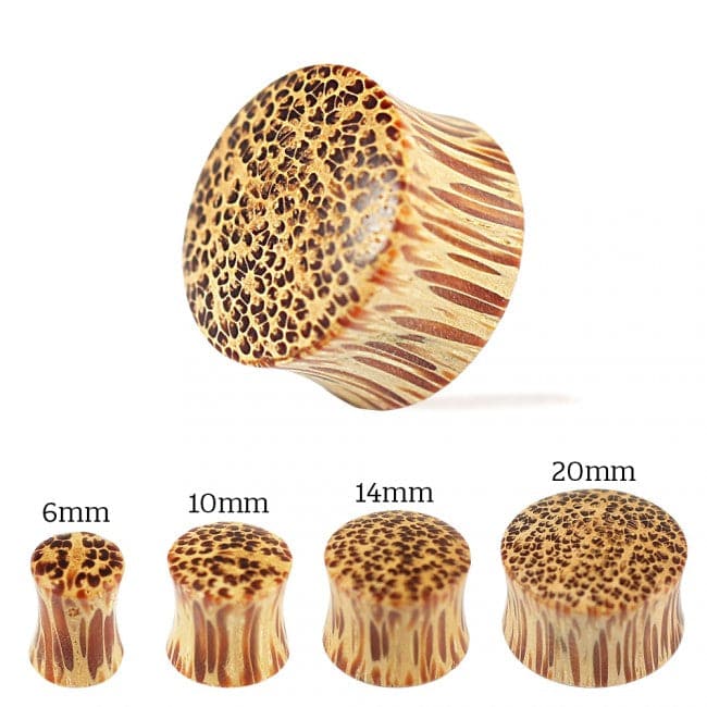 Organic Coco Wood Double Flared Convex Saddle Ear Plug - Monster Piercing