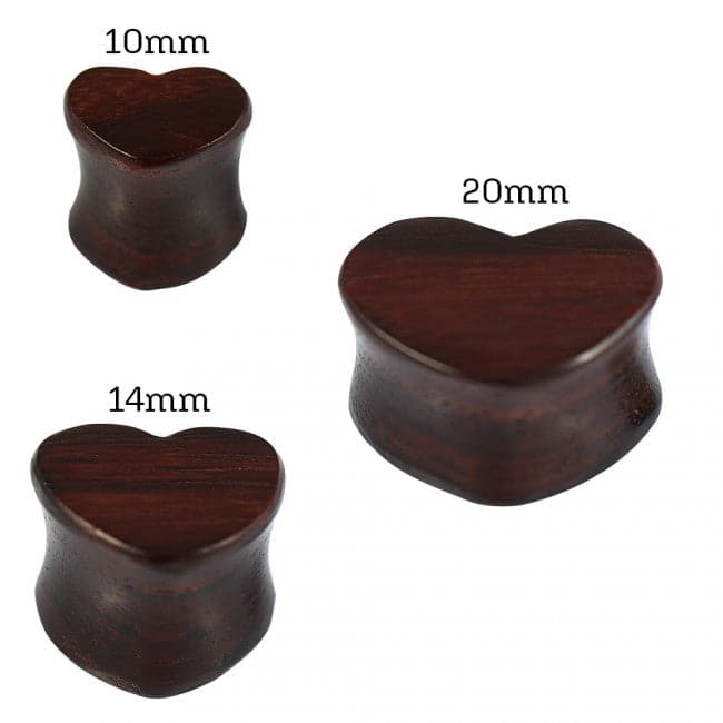 Organic Sono Wood Double Flared Heart Saddle Ear Plug - Monster Piercing