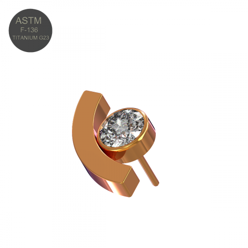 G23 Titanium Round CZ Jewelled Threadless Push-fit Top - Monster Piercing