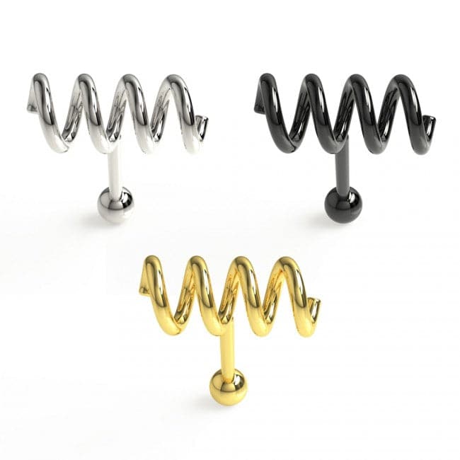 316L Surgical Steel Spring Coil Cartilage Ear Stud - Monster Piercing