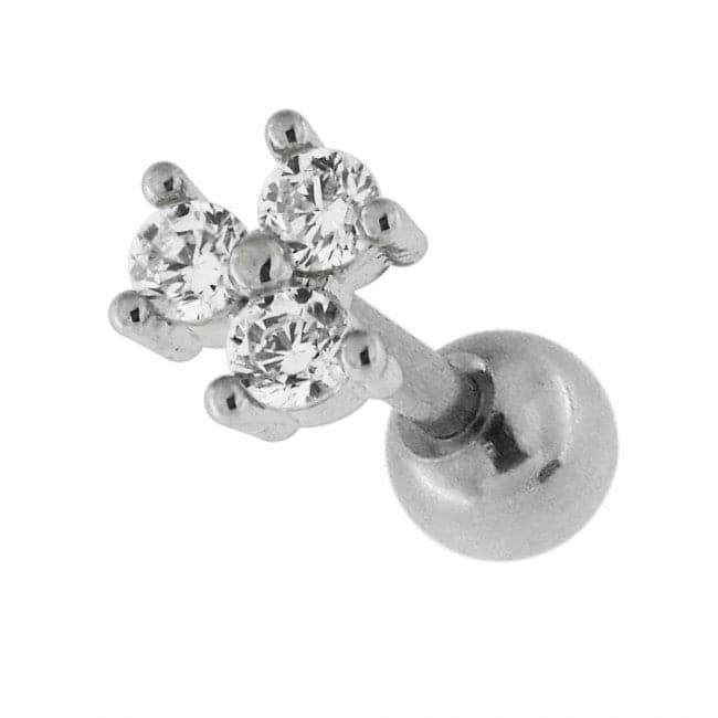 316L Surgical Steel Fancy Jeweled Ear Stud - Monster Piercing