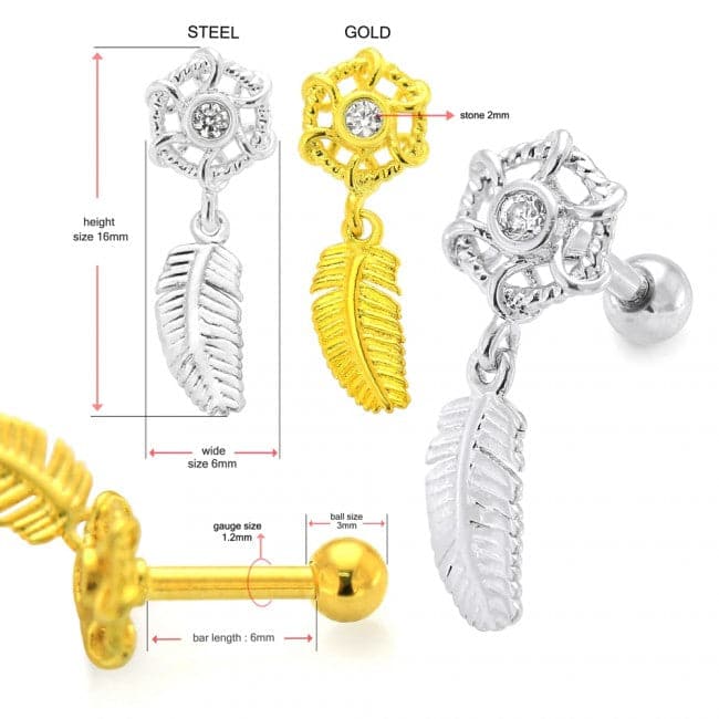 316L Surgical Steel Dream Catcher Ear Stud - Monster Piercing