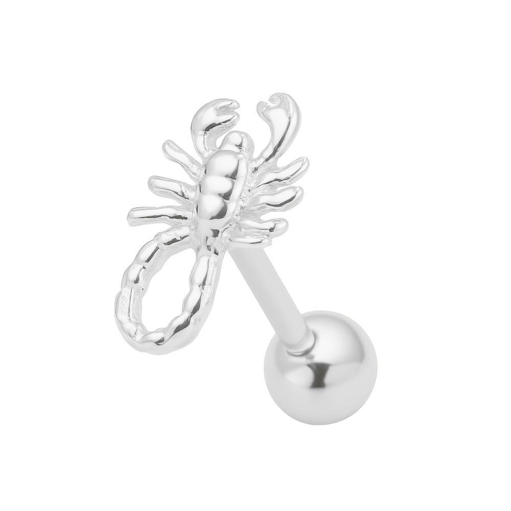 925 Sterling Silver Scorpion Tongue Ring