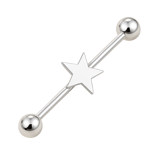 316L Surgical Steel Ear Industrial Bar with Star
