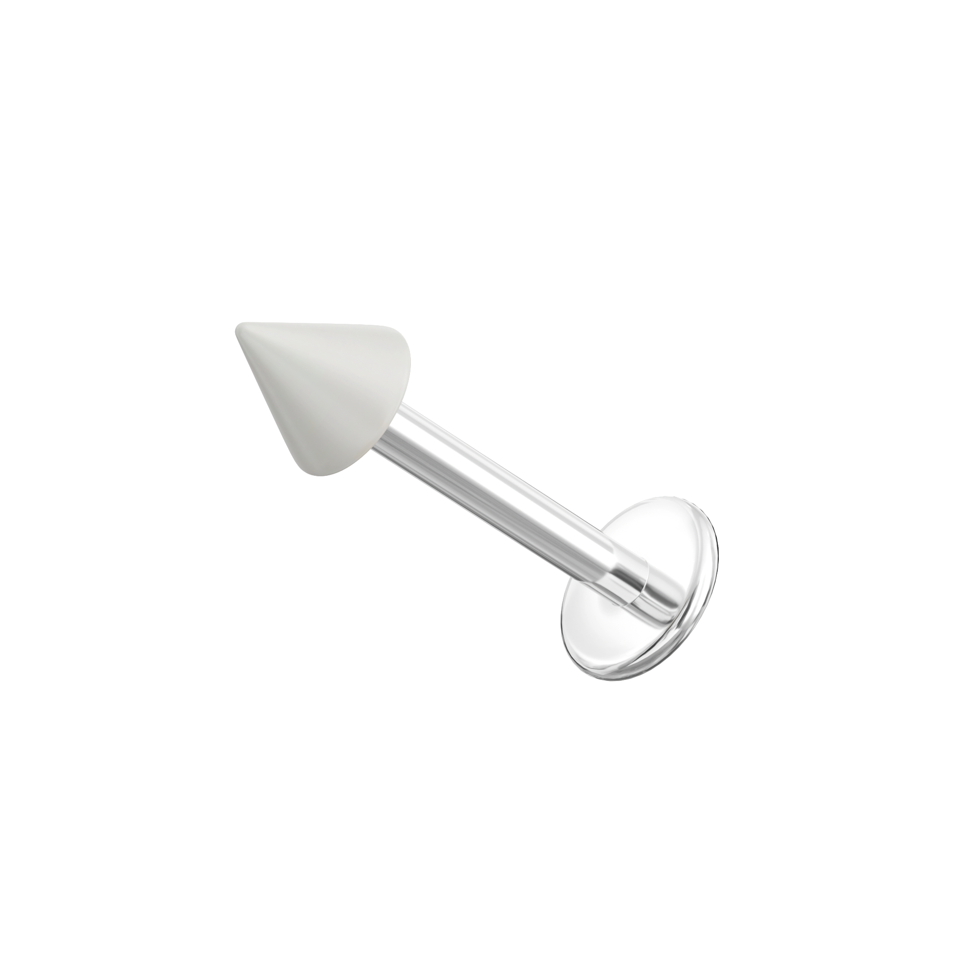 316L Surgical Steel Labret with Transparent Neon UV Cone (Pack of 10) - Monster Piercing