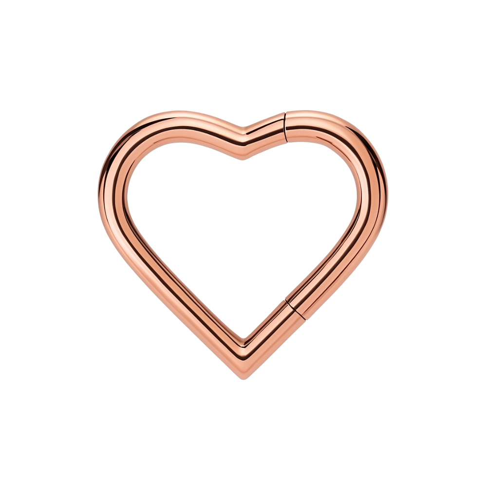 316L Surgical Steel Heart Hinged Segment Clicker Ring - Monster Piercing