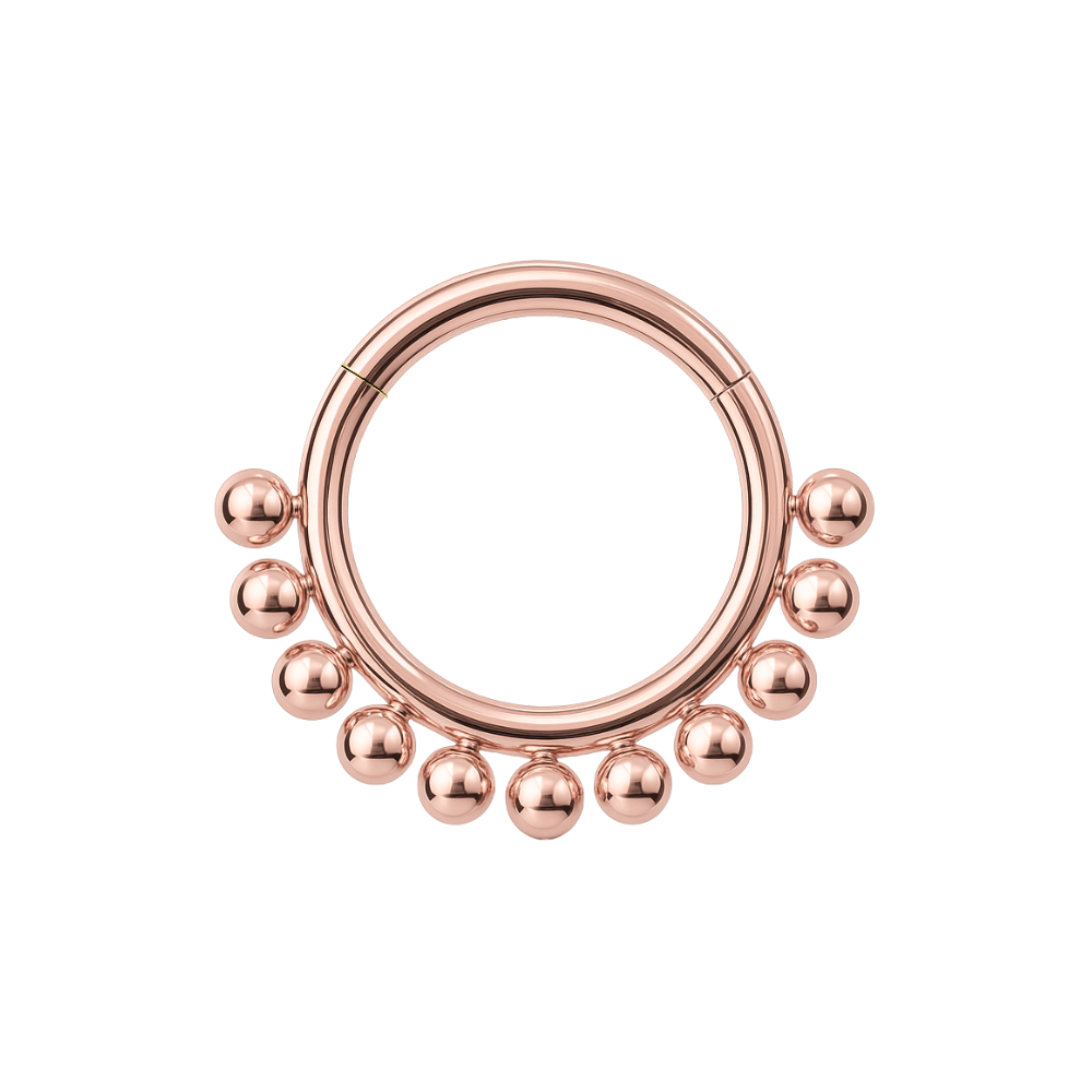 925 Sterling Silver Bead Ball Hinged Segment Clicker Ring - Monster Piercing