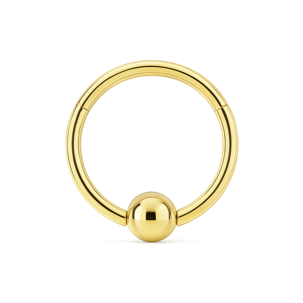 925 Sterling Silver Hinged Segment Clicker Ring with Ball - Monster Piercing