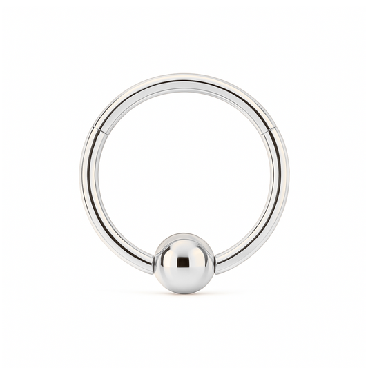 925 Sterling Silver Hinged Segment Clicker Ring with Ball - Monster Piercing