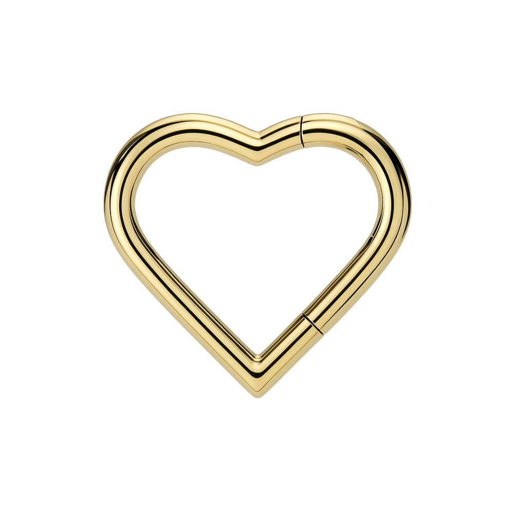 316L Surgical Steel Heart Hinged Segment Clicker Ring - Monster Piercing