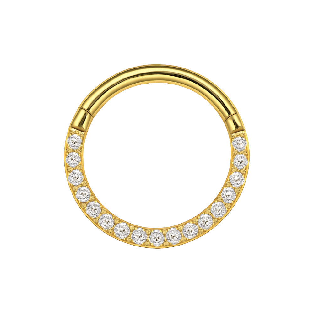 316L Surgical Steel Pave Crystal Hinged Clicker - Monster Piercing