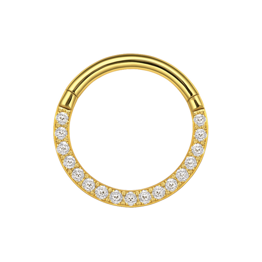 316L Surgical Steel Pave Crystal Hinged Clicker - Monster Piercing