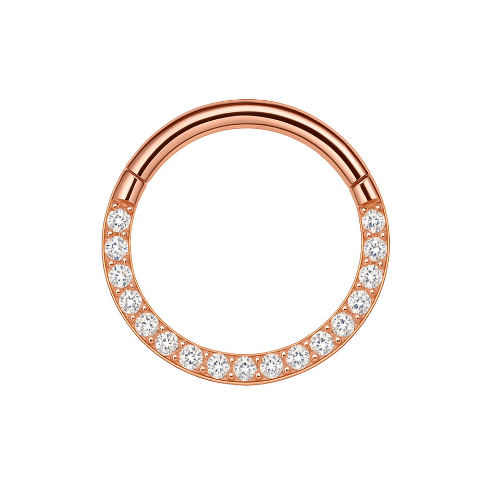 316L Surgical Steel Pave Crystal Hinged Clicker - Monster Piercing