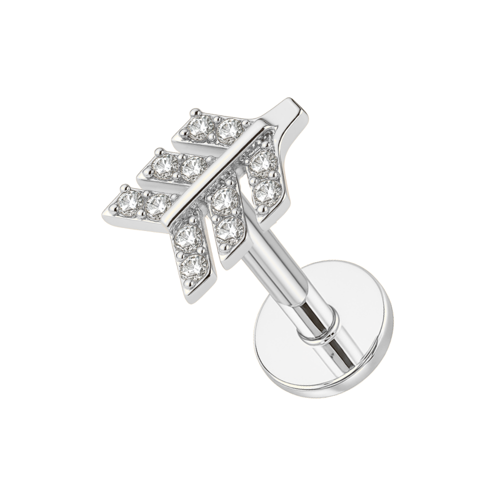 316L Surgical Steel Cartilage Helix Triple Arrow CZ Stone Cartilage Stud