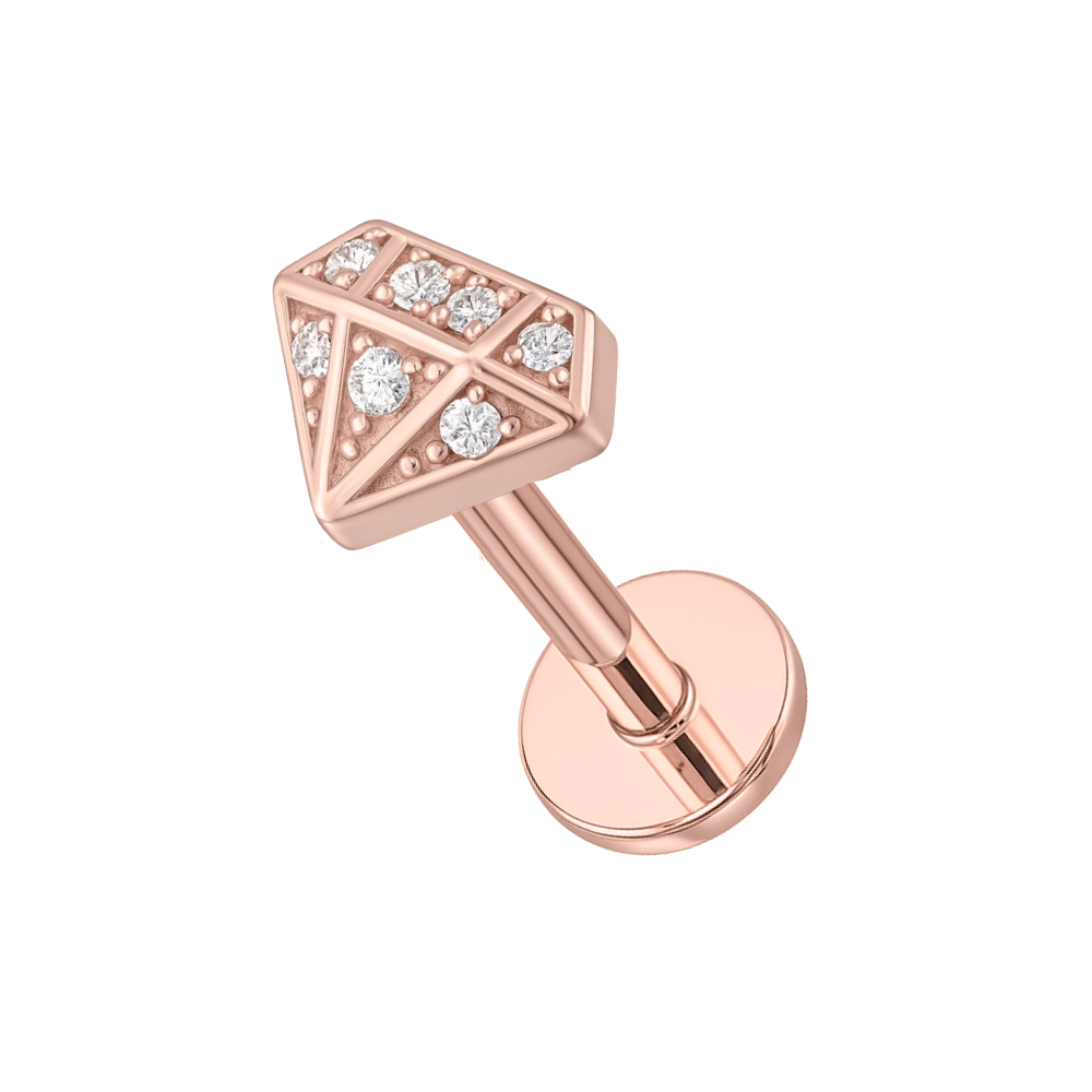 316L Surgical Steel Micro Jewelled Diamond Flatback Cartilage Ear Stud