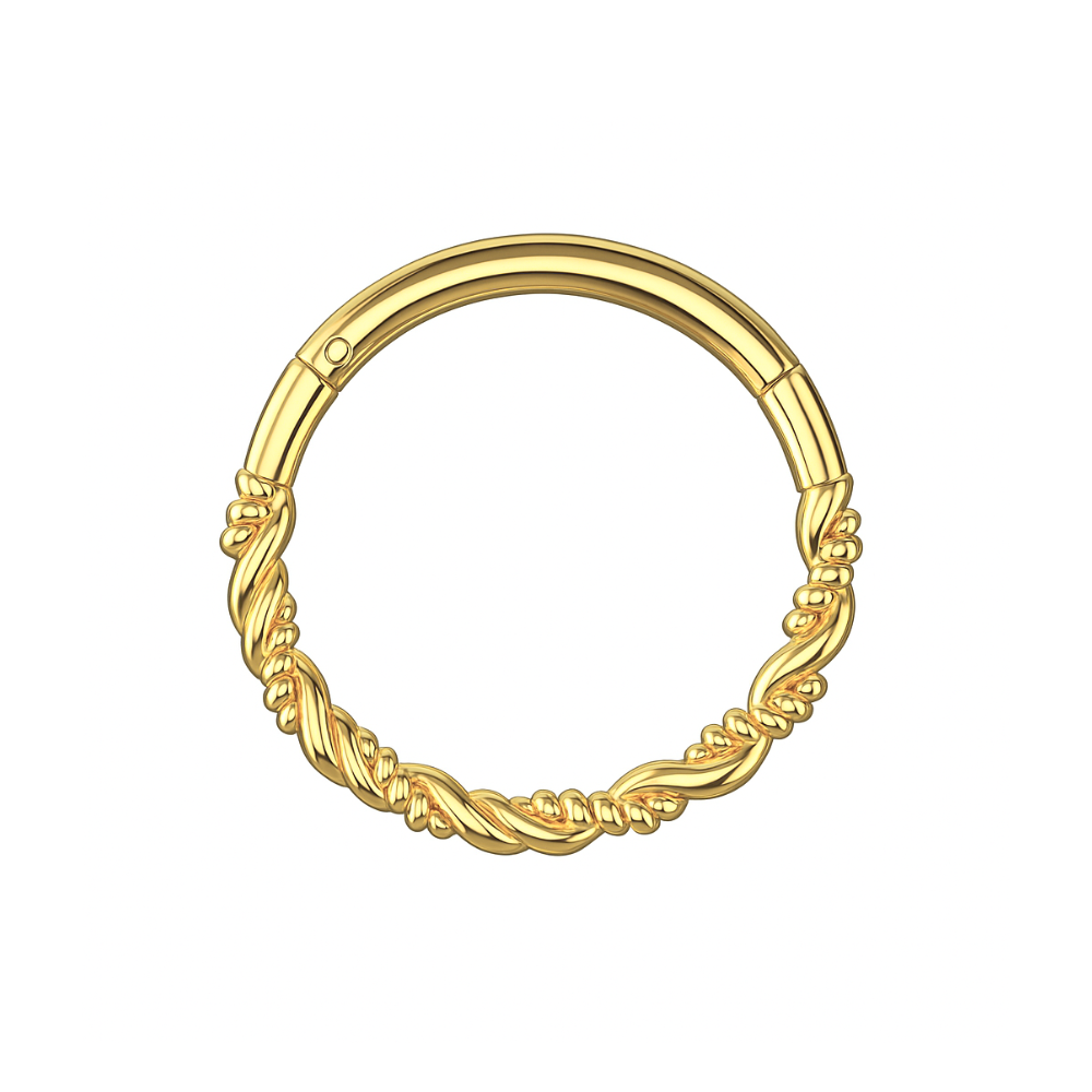 925 Sterling Silver Twisted Style Segment Clicker Ring - Monster Piercing